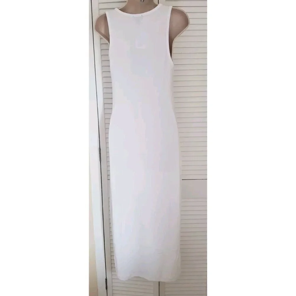NWT TRUE RELIGION WHITE LACE UP HS LOGO MIDI DRESS MEDIUM - Picture 5 of 9